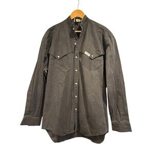 Vintage Western Limits Houston Black Men’s XL Button Up Shirt Cowboy Brushpopper